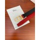 Dior CD BELT 35MM Epsom Calfskin Red/Black High