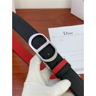 Dior CD BELT 35MM Epsom Calfskin Red/Black High