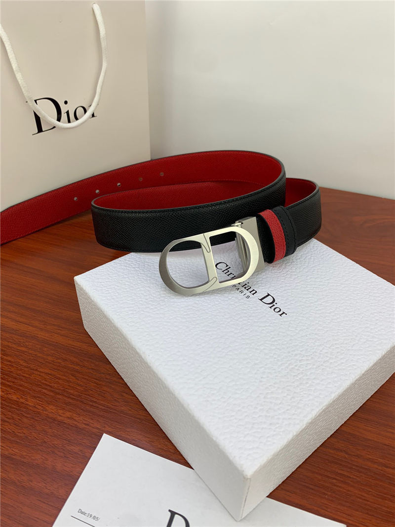 Dior CD BELT 35MM Epsom Calfskin Red/Black High