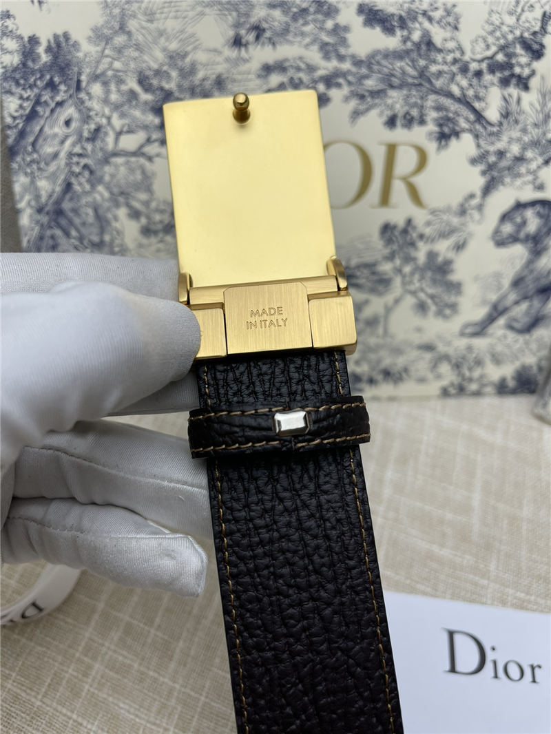 Dior BELT 35MM Calfskin Crocodile Black Gold High