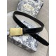 Dior BELT 35MM Calfskin Crocodile Black Gold High