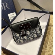 Dior NANO POUCH Beige and Black Dior Oblique Jacquard and Black Smooth Calfskin High