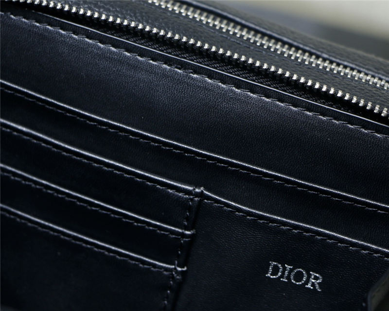 Dior POUCH WITH SHOULDER STRAP Dior Oblique Jacquard Beige and Black High