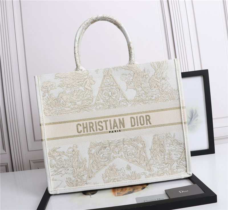 LARGE Dior BOOK TOTE Dior Around the World Stella Embroidery Gold-Tone High