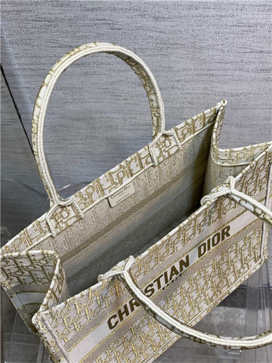 MEDIUM Dior BOOK TOTE Dior Oblique Embroidery Gold High