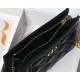 Dior CARO ZIPPED POUCH WITH CHAIN Supple Cannage Calfskin Black High