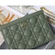 Dior CARO ZIPPED POUCH WITH CHAIN Supple Cannage Calfskin Green High