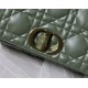 LARGE Dior CARO BAG Quilted Macrocannage Gold Metal Calfskin Green High