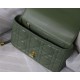 LARGE Dior CARO BAG Quilted Macrocannage Gold Metal Calfskin Green High