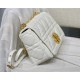 LARGE Dior CARO BAG Quilted Macrocannage Gold Metal Calfskin White High