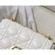 LARGE Dior CARO BAG Quilted Macrocannage Gold Metal Calfskin White High