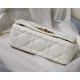 MEDIUM Dior CARO BAG Quilted Macrocannage Gold Metal Calfskin White High