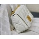 MEDIUM Dior CARO BAG Quilted Macrocannage Gold Metal Calfskin White High