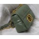 SMALL Dior CARO BAG Quilted Macrocannage Gold Metal Calfskin Green High