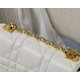 SMALL Dior CARO BAG Quilted Macrocannage Calfskin White Gold Metal High