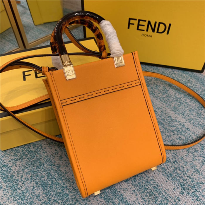 MINI SUNSHINE SHOPPER Leather Mini-bag Orange High