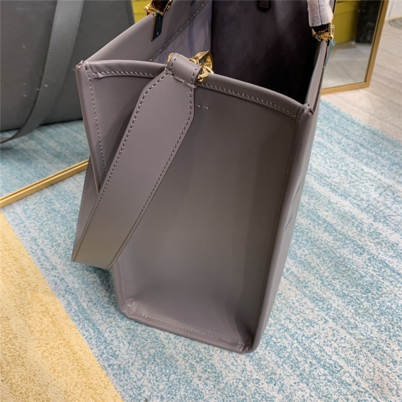 MEDIUM Fendi SUNSHINE Leather Shopper Grey High