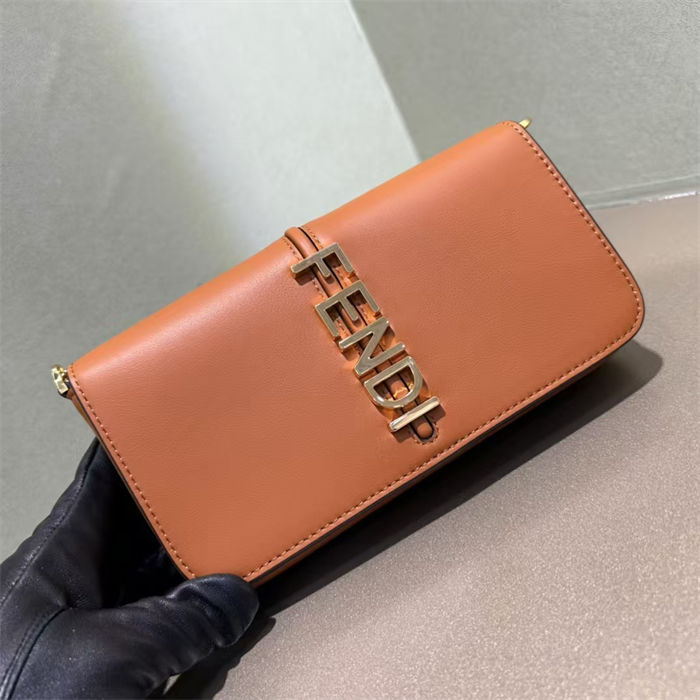 Fendigraphy Chain Wallet Leather High