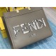 MEDIUM Fendi SUNSHINE Leather & Elaphe Shopper Grey High