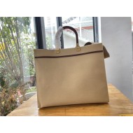 MEDIUM Fendi SUNSHINE Canvas Shopper Beige High