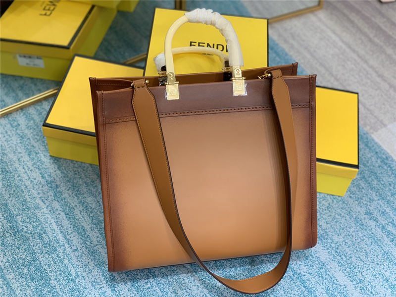 MEDIUM Fendi SUNSHINE Leather Shopper Caramel-Blush High