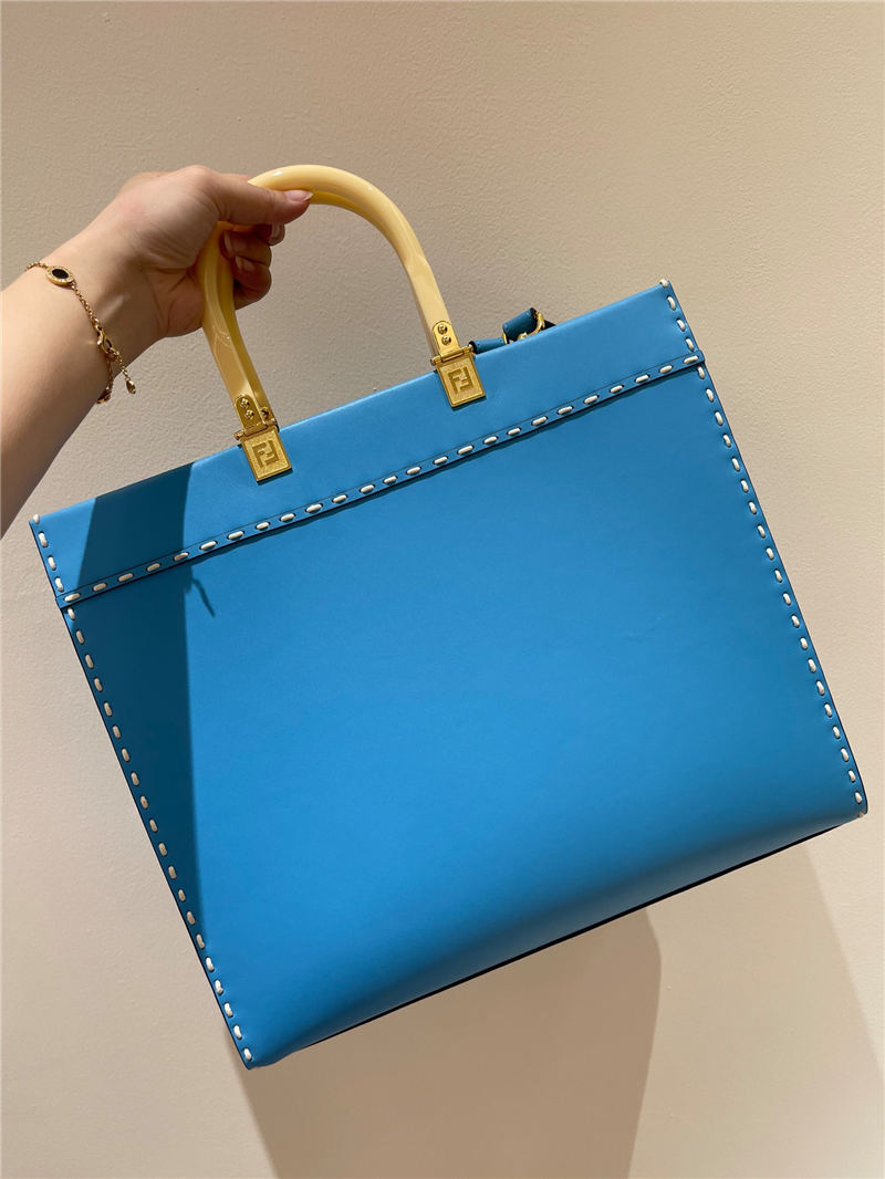 MEDIUM Fendi SUNSHINE Leather Shopper Blue High