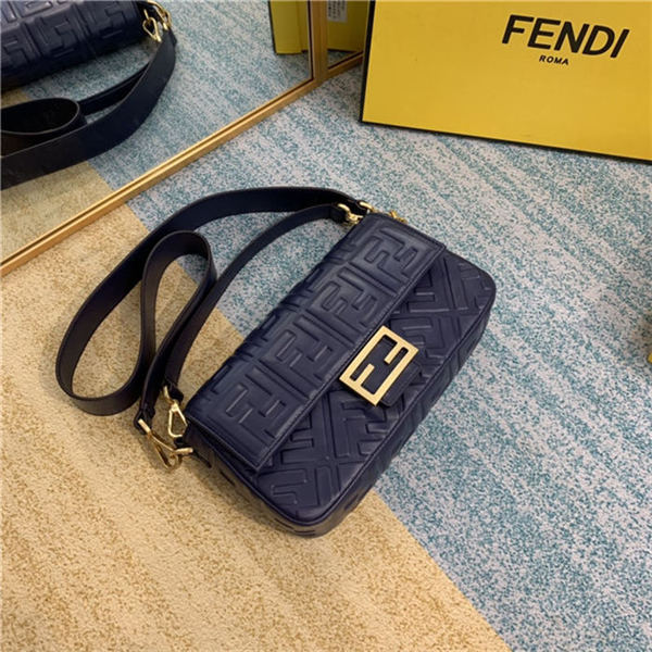 BAGUETTE leather bag Navy High