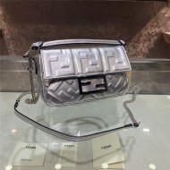 MINI BAGUETTE leather bag Silver High