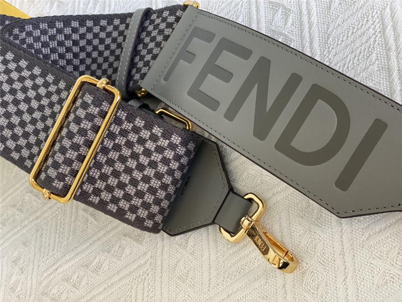 Fendi STRAP YOU check ribbon shoulder strap Grey High