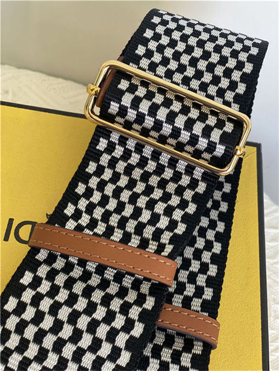 Fendi STRAP YOU check ribbon shoulder strap Brown High