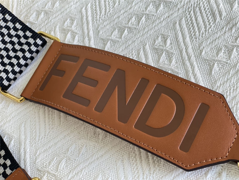 Fendi STRAP YOU check ribbon shoulder strap Brown High