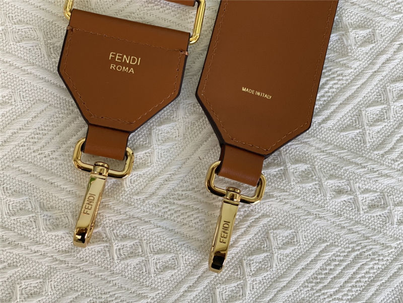 Fendi STRAP YOU check ribbon shoulder strap Brown High