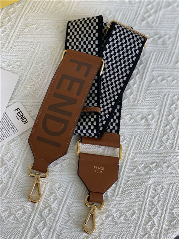 Fendi STRAP YOU check ribbon shoulder strap Brown High