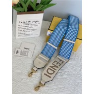 Fendi STRAP YOU check ribbon shoulder strap Blue High