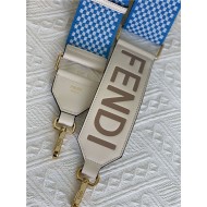 Fendi STRAP YOU check ribbon shoulder strap Blue High