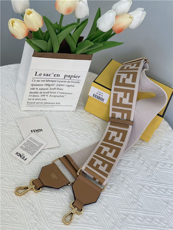 Fendi STRAP YOU ribbon shoulder strap Camel High