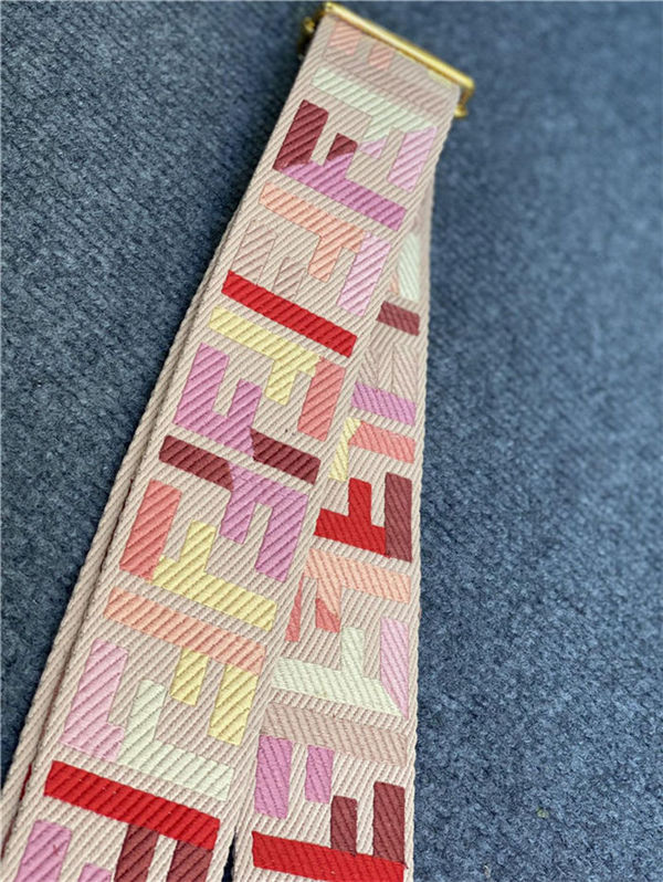 Fendi STRAP YOU multicolor ribbon shoulder strap Pink High