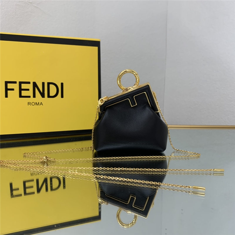 Nano Fendi First Charm Leather Black High