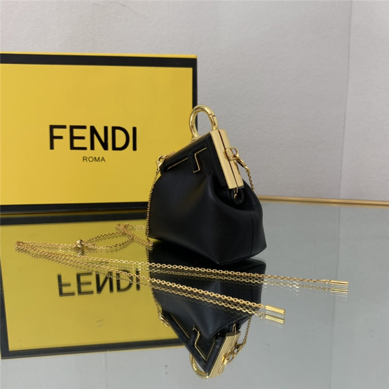 Nano Fendi First Charm Leather Black High