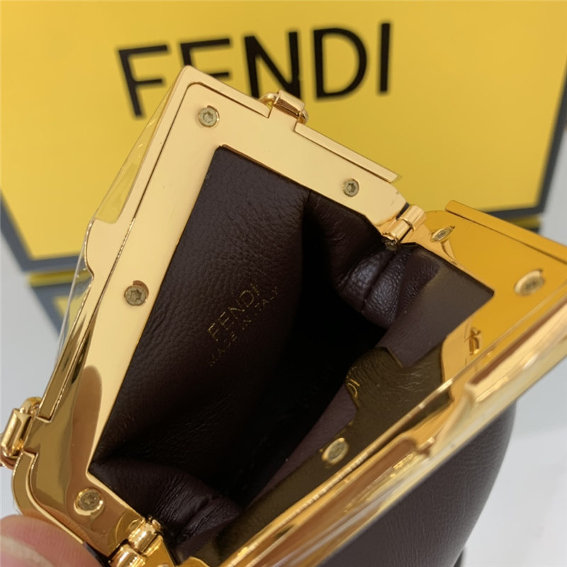 Nano Fendi First Charm Leather Coffee High