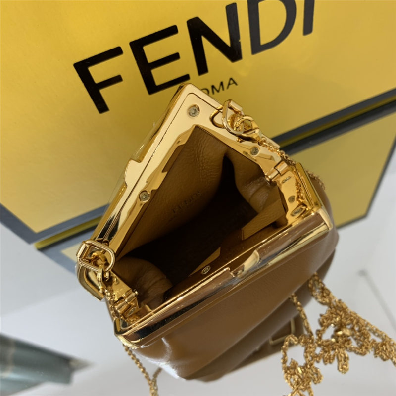 Nano Fendi First Charm Leather Caramel High