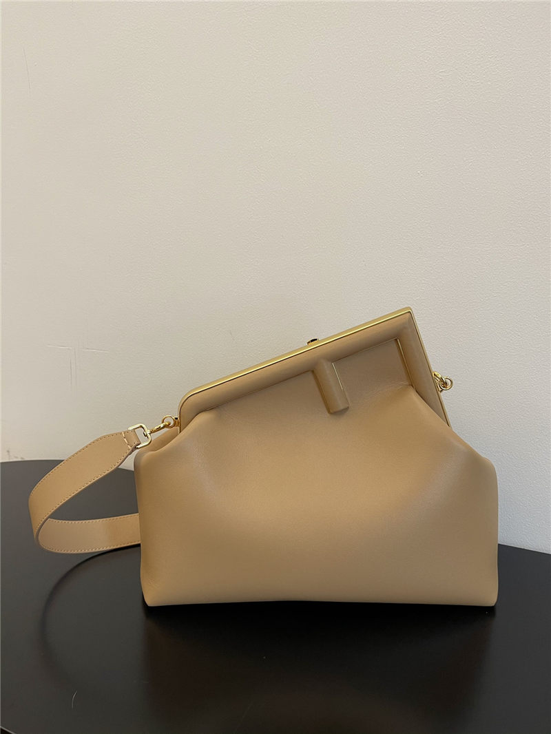 Fendi First Medium Leather Bag Beige High