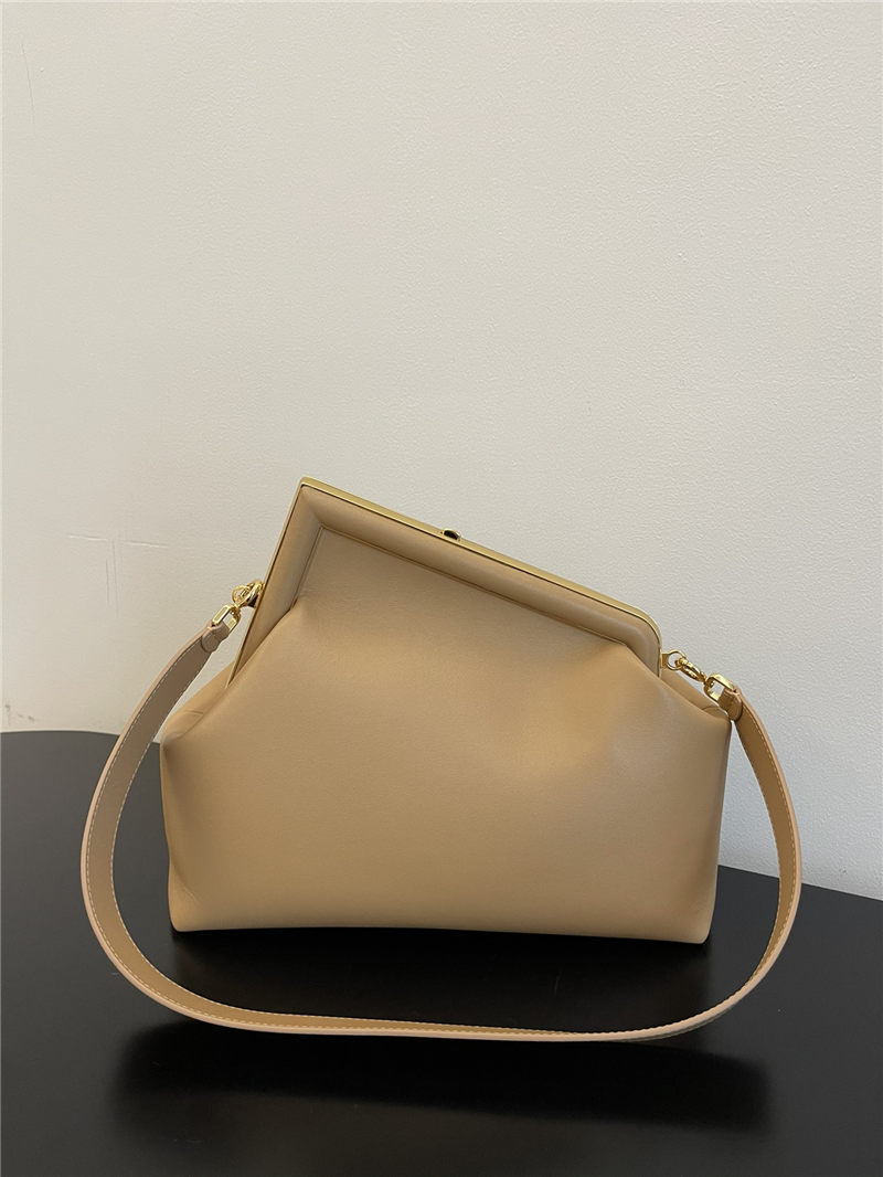 Fendi First Medium Leather Bag Beige High