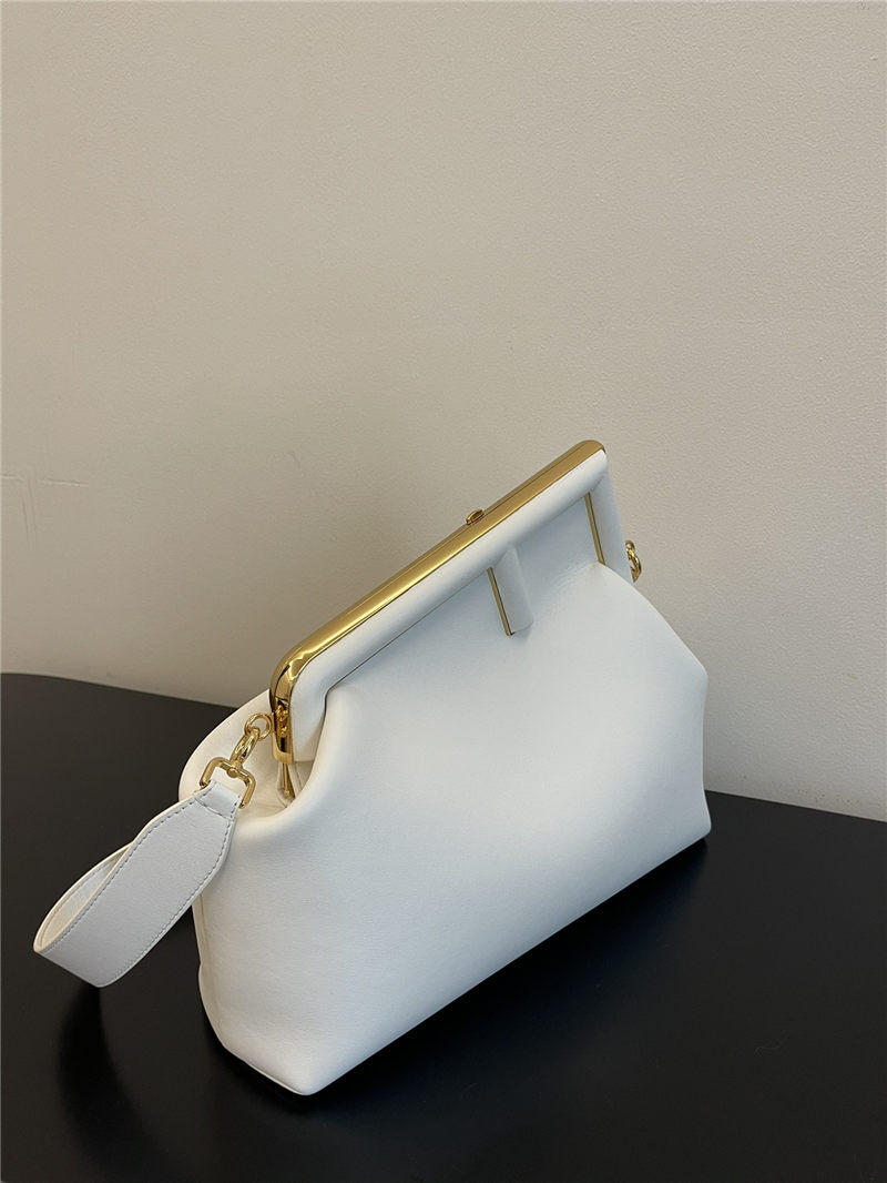 Fendi First Medium Leather Bag White High