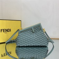 Fendi First Small Braided Leather Bag Green High