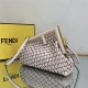 Fendi First Small Braided Leather Bag Beige High