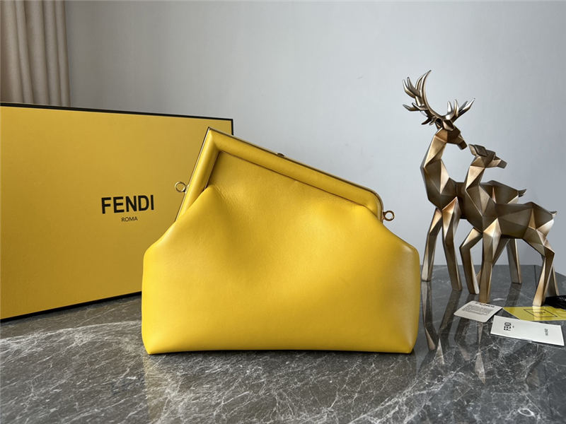 Fendi First Medium Leather Bag Yellow High