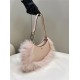 Fendi O’Lock Swing leather and fox fur pouch High