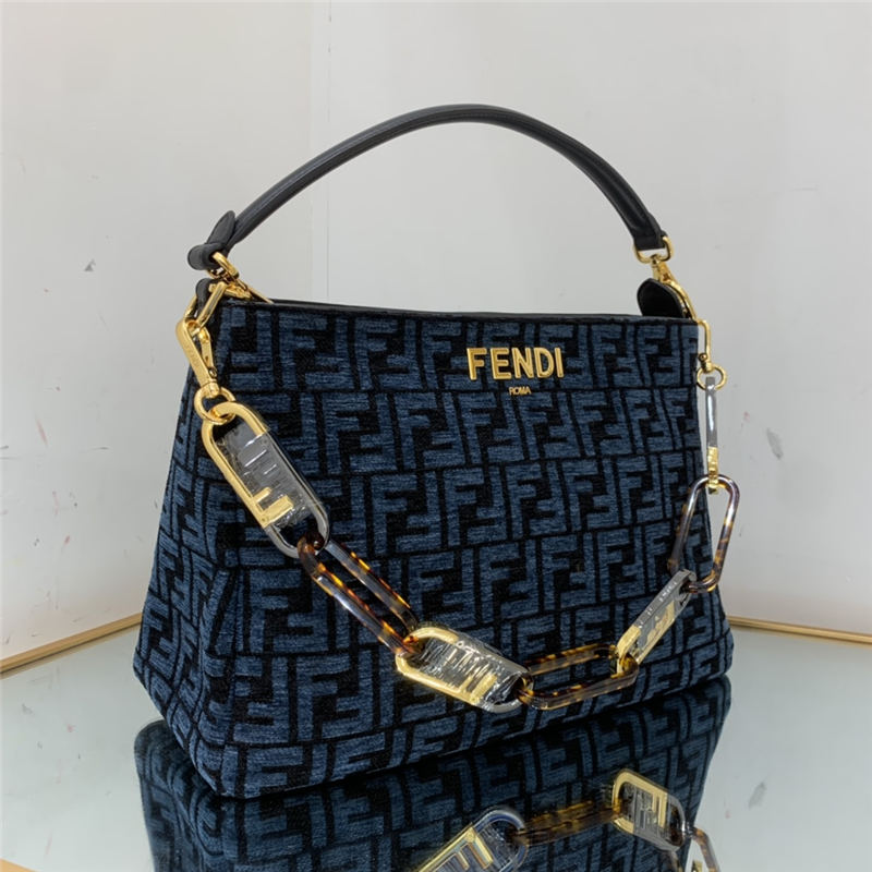 Fendi O’Lock Zipper tapestry fabric bag High