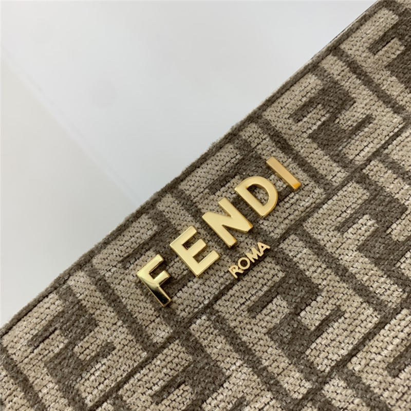 Fendi O’Lock Zipper tapestry fabric bag High